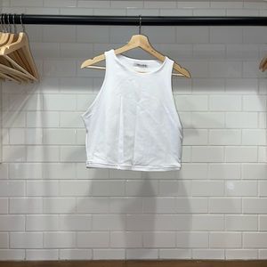 ReoRia White Sleeveless Cropped Tank